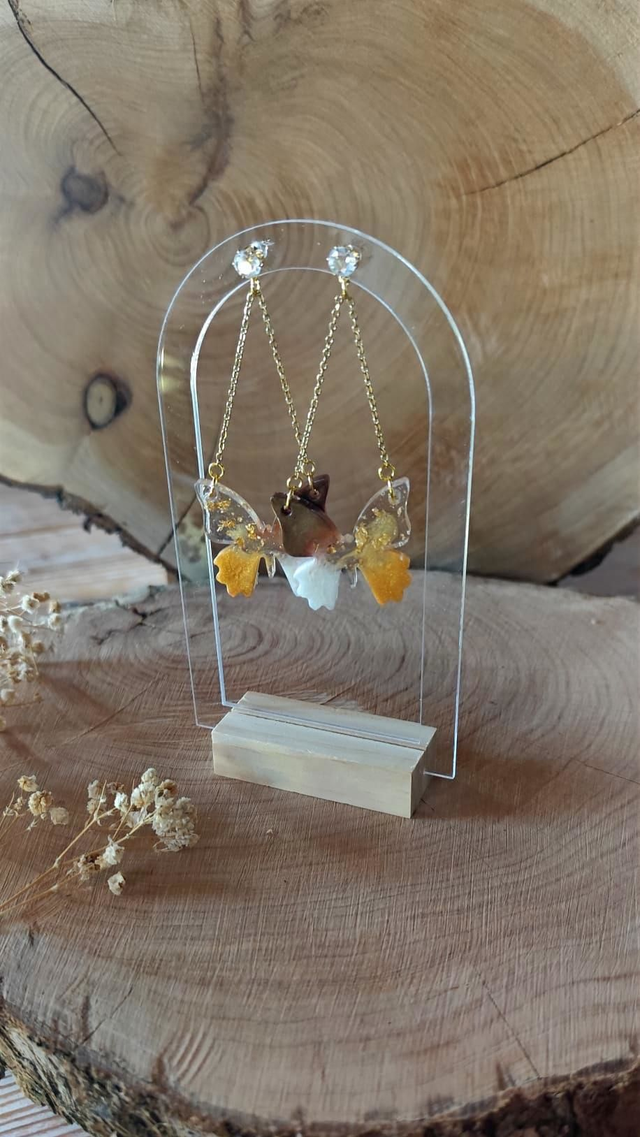 Papillon céleste - Marron blanc doré