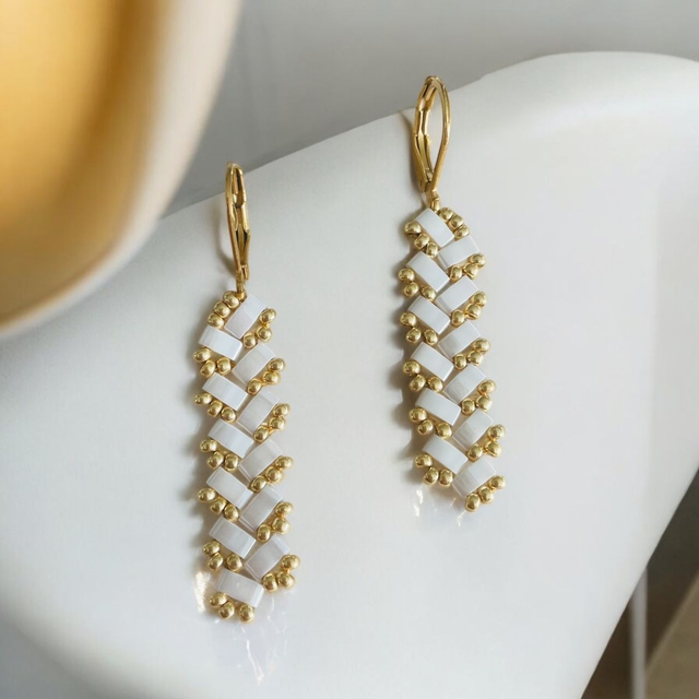 Boucles d'oreilles Tila ivoire