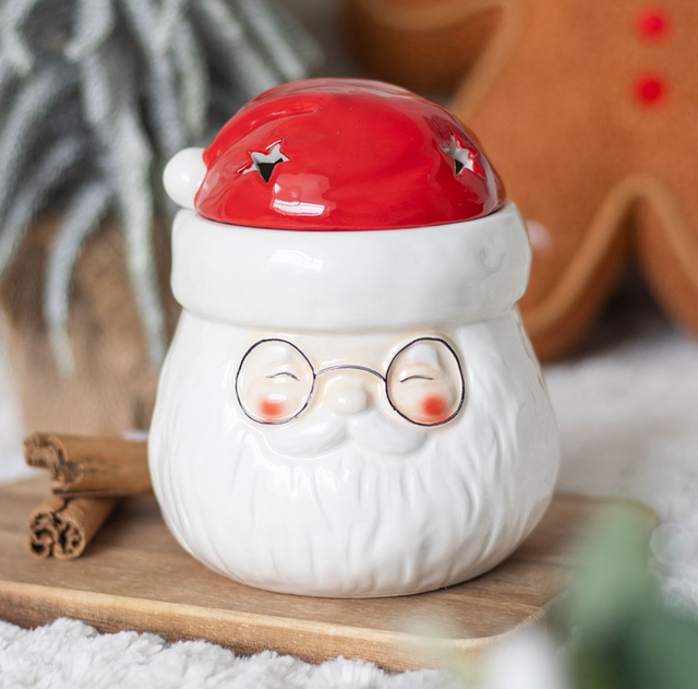 🎅 Santa Claus Ceramic Oil Burner &amp; Wax Melter – Festive Christmas Home Fragrance Gift 🎄