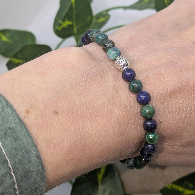 Bracelet "Azurite-Malachite" 6mm BR-070