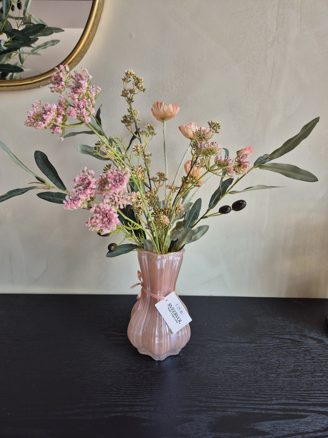 Vaas roze metalilc middel