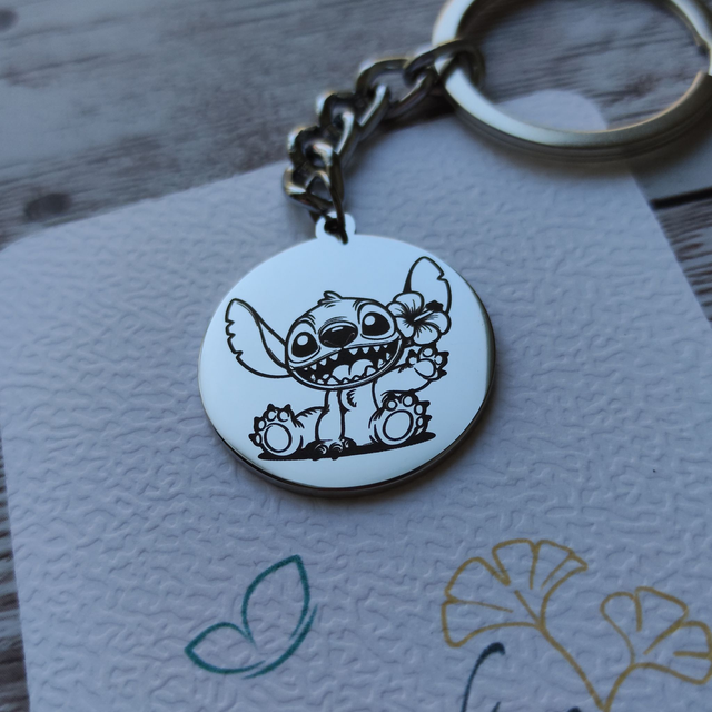 Porte-clés &quot;Stitch&quot; et sa fleur