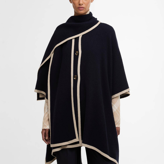 Barbour River Knitted Cape Dark Navy