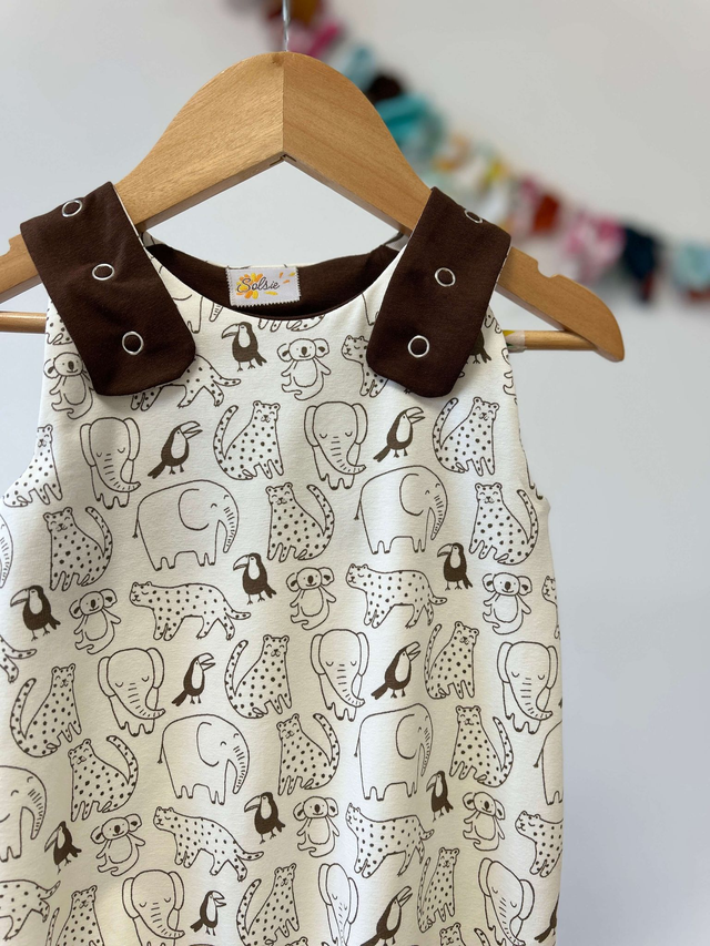 Salopette évolutive longue «Animaux doux»