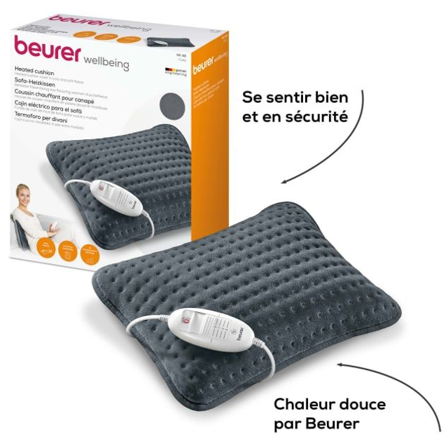 Beurer coussin chauffant cosy gris HK48