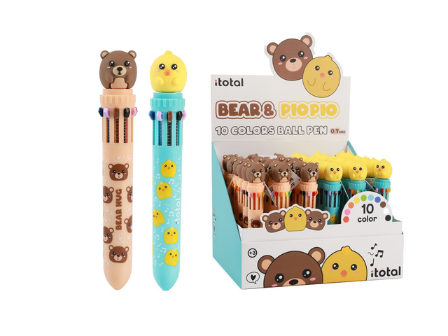 Penna 10 Colori itotal con Topper 3D – BEAR &amp; PIO