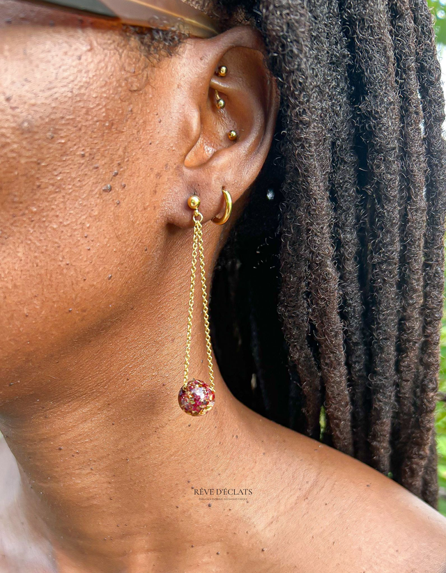 Boucles d'oreilles - Mélange de fleurs