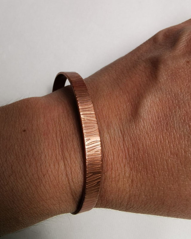 bracelet manchette «zebra» cuivre