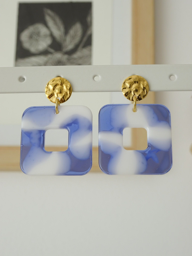 Carré : Bleu et blanc