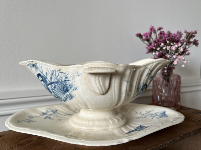 OISEAUX - Saucière aux Oiseaux de la manufacture de Gien - Terre de Fer