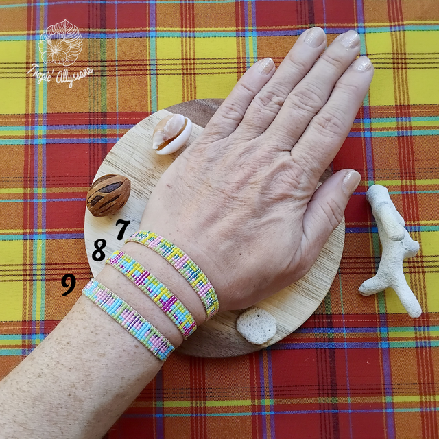 Madras Tissé (Étroit): Rose / Jaune / Turquoise / Anis