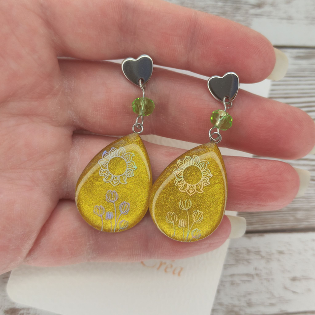 Boucles &quot;Lola&quot; soleil acier inoxydable 