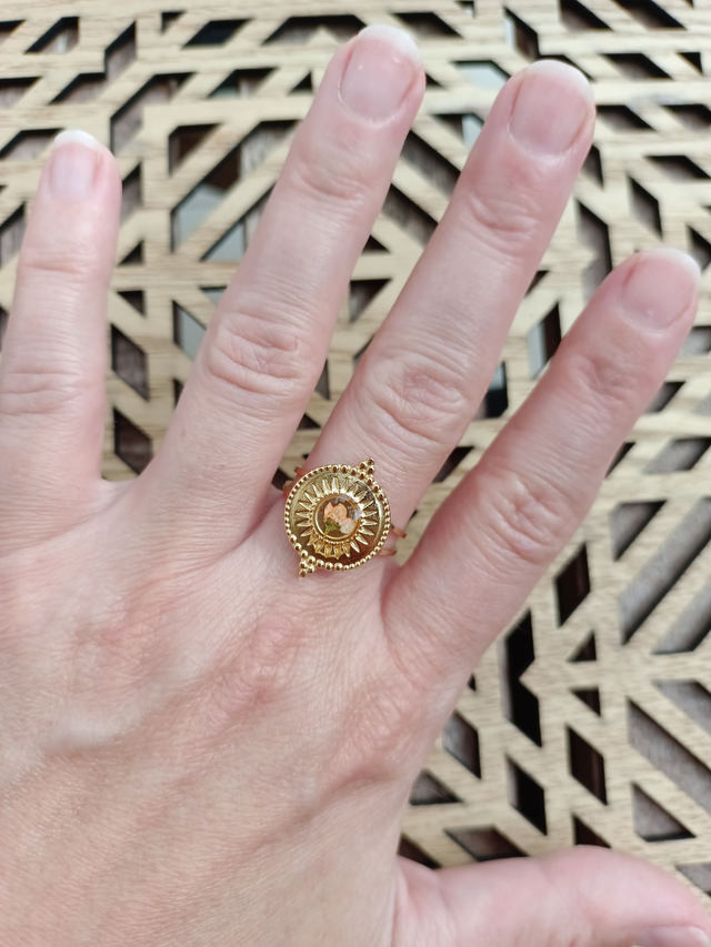 Bague Fleur Séchée Orange