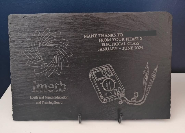 Custom engraved slate 