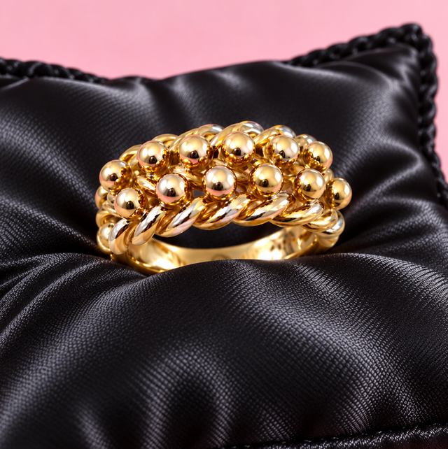 9ct Gold 2 Row Keeper Ring