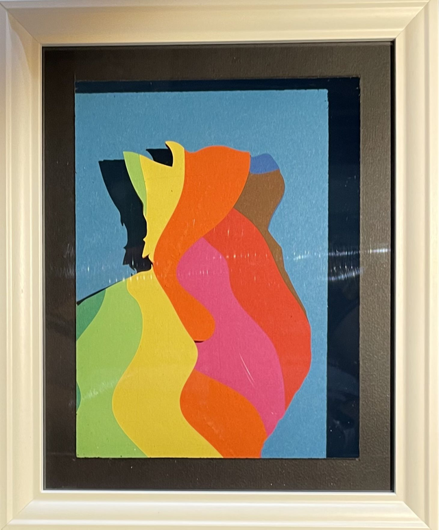 Silhouette chat - cadre 3D lumineux VENDU