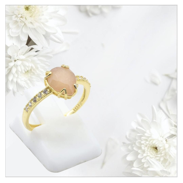 "Pierre de soleil" - Bague argent 925