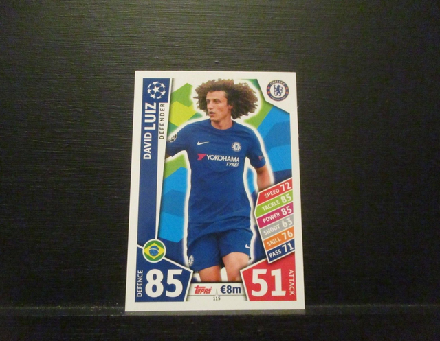 David Luiz - UEFA Champions League Match Attax 2017/18 Original Trading Card #115