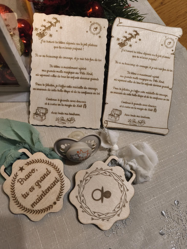 Lettre du Père Noël &amp; Médaille “Bravo tu es grand maintenant” – pour dire au revoir à la tétine 🎅💫