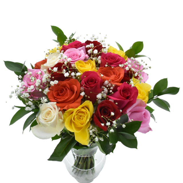 Bouquet di roselline miste di colori 