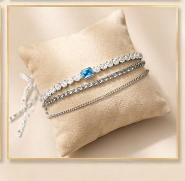 Set de 3 Bracelets « Riviera Bleu » – Stacking en Acier Inoxydable &amp; Éclat Royal