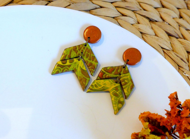 Boucles d'oreilles chevrons - Feuille de lumière