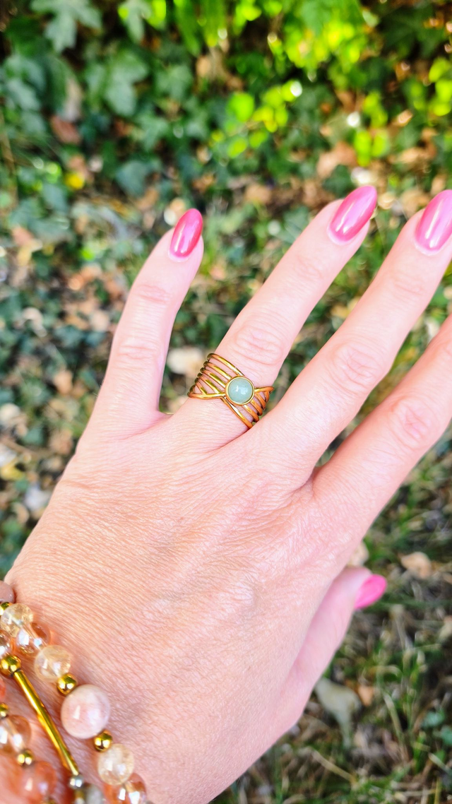 Bague Infini Aventurine verte