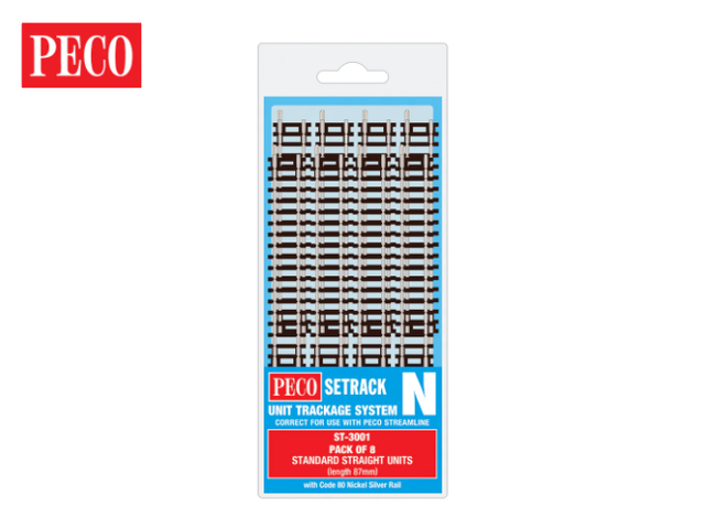 8 rails standard droit Peco ST-3001 N
