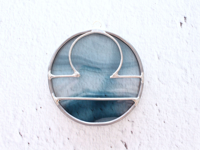 ♎ Suncatcher astro  "Balance" en vitrail