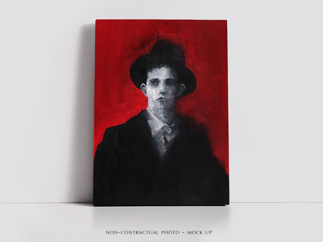 Fine art painting / Expressionist portrait / Man with a hat