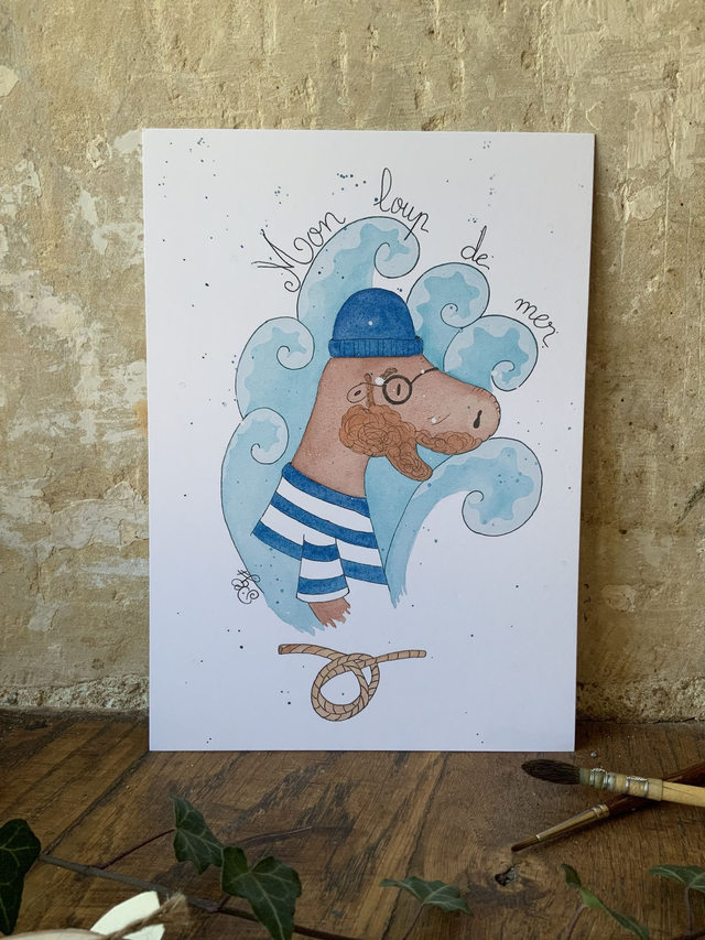 Reproduction « Mon Loup de Mer » A5