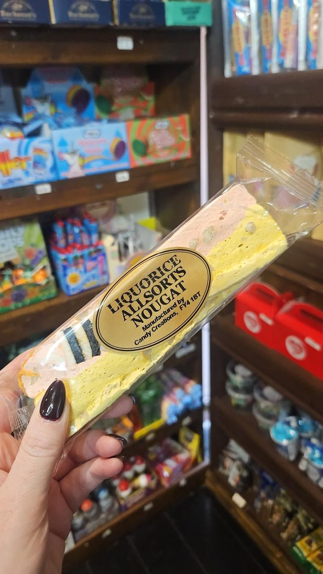 Liquorice allsort nougat bar 