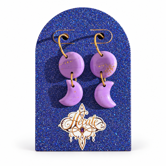 Boucles d'oreilles Lune Parme
