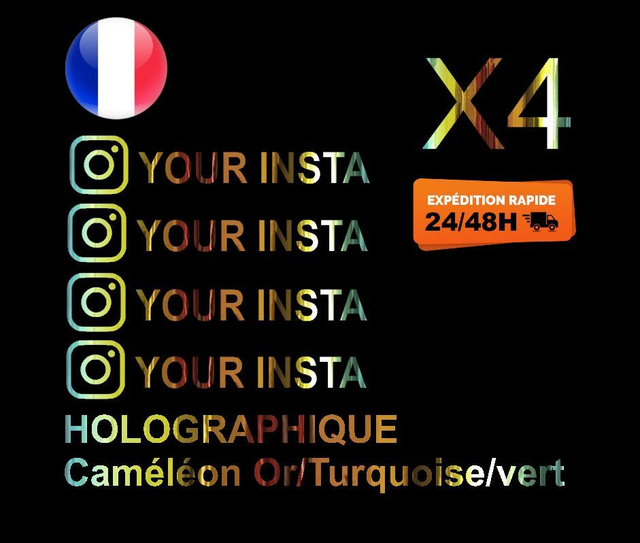 Stickers insta Holographique Caméléon Tropical