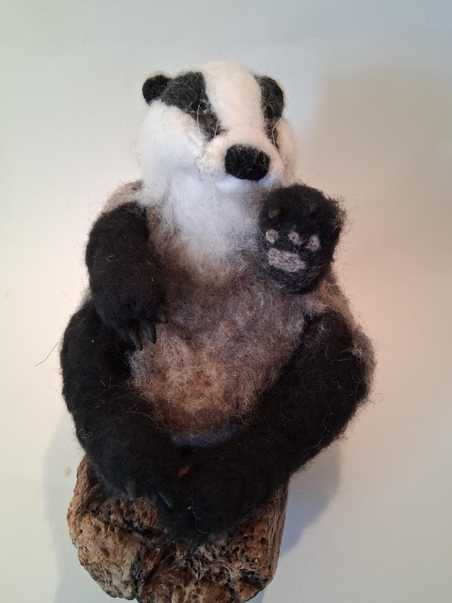 Needle Felt Badger large MADE TO ORDER 