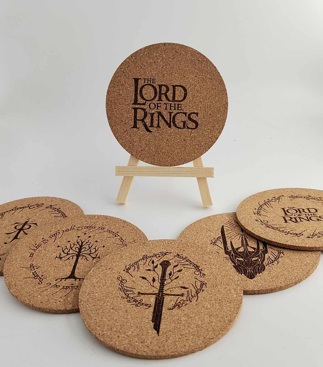 Sous-verre liège Seigneur des Anneaux Artisanat Gift Apéro
