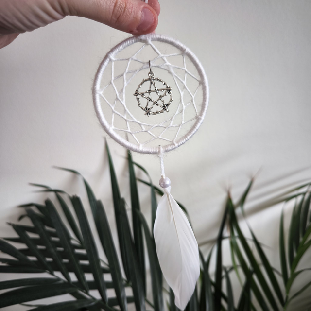 Attrape-rêves - Pentacle (blanc)