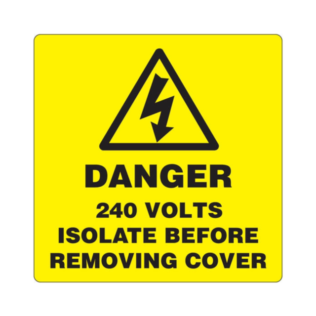 240v ISOLATION  WARNING STICKER