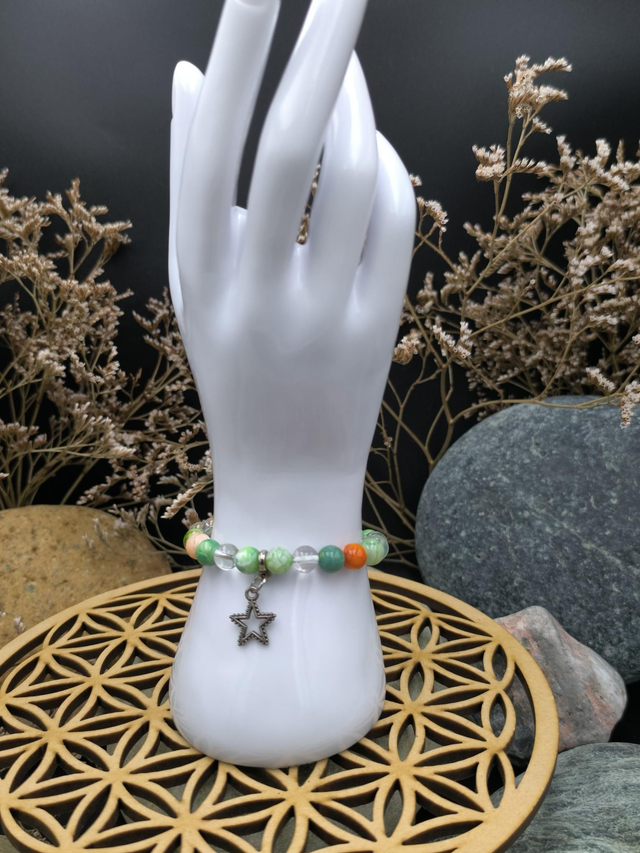 BP.023 Bracelet vert et orange 