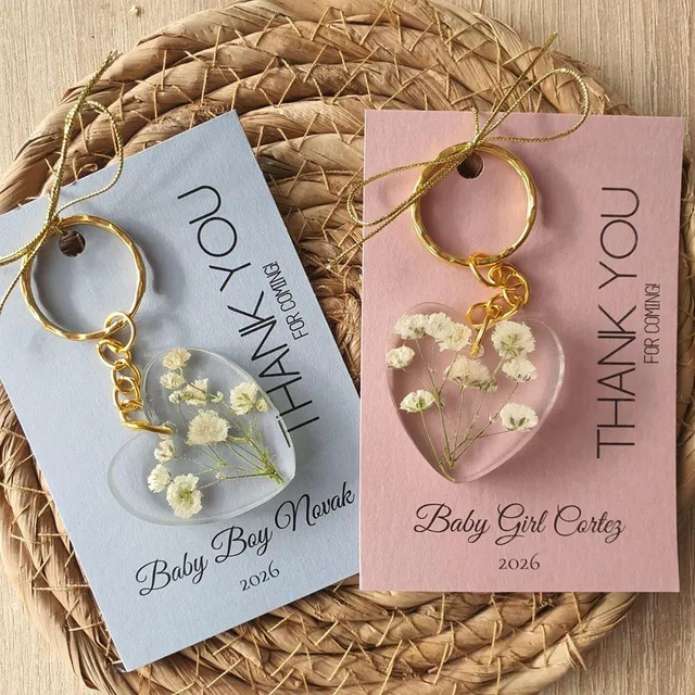 Breloczek serce z gipsówką