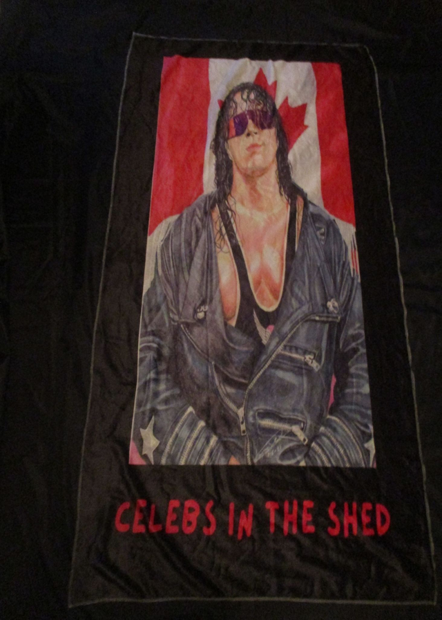 Bret 'The Hitman' Hart WWE Wrestler Picture BLACK Blanket (Black Logo)(75cm x 150cm) 