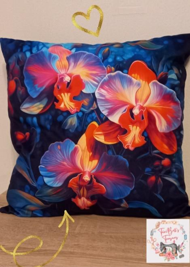 Orchid cushion in french velvet 18"