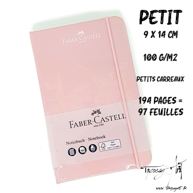 FABER CASTELL - CARNET DE NOTES ROSE NOTEBOOK 9x14 CM - FB103000