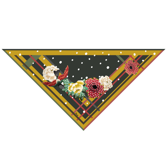 Foulard Châle Mésange - Laine, Soie et Cachemire - Noir