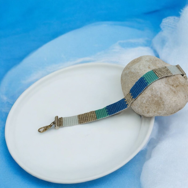 Bracelet tons bleu et argent