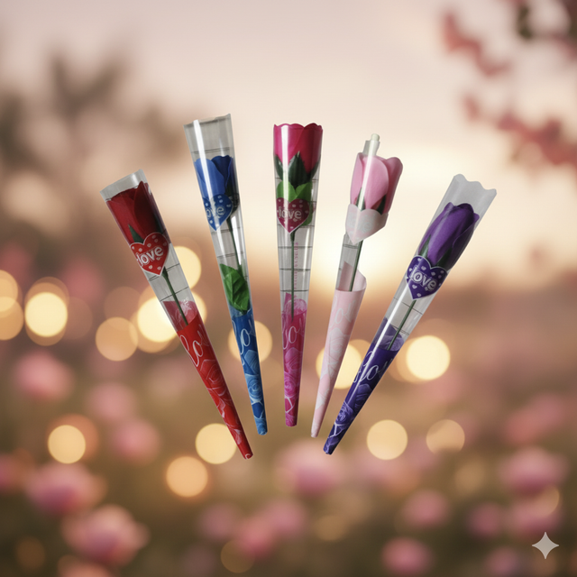 Rose de savon sur tige 