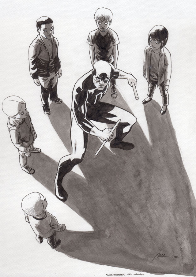 2023 - Murdocktober 17 - Handful - ORIGINAL, A4 (8.3x11.7)