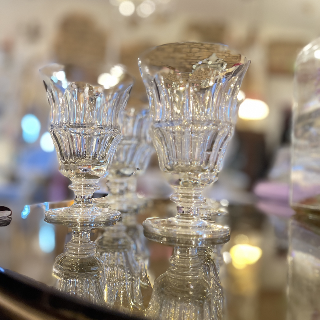 Set von 6 Kristallgläsern  handcut Weinglas / Wasserglas