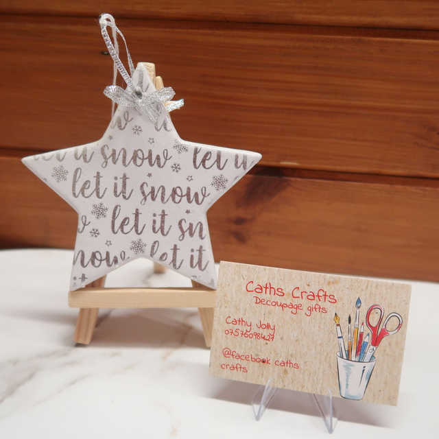 Decoupage Ceramic Hanging Decoration