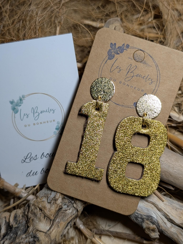 Boucles d'oreilles Chiffres fétiches 18
